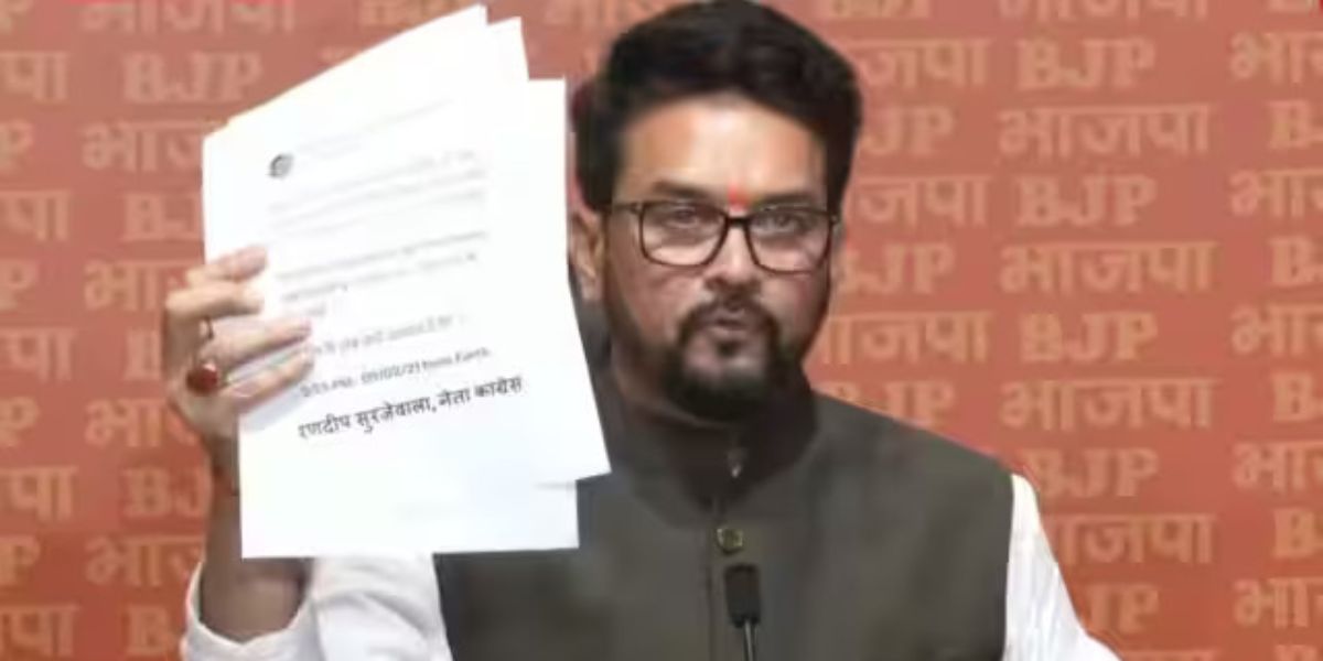 Information and Broadcasting Minister Anurag Thakur. (Screengrab) NewsClick