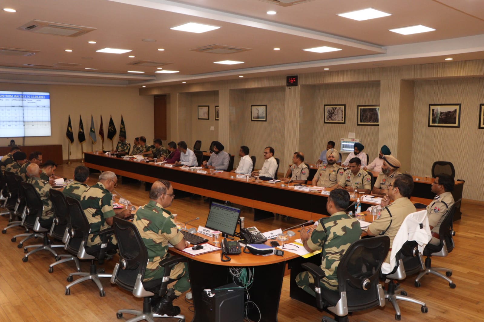 Pic (3) Punjab Police and BSF officials held a joint coordination meeting. (Supplied)