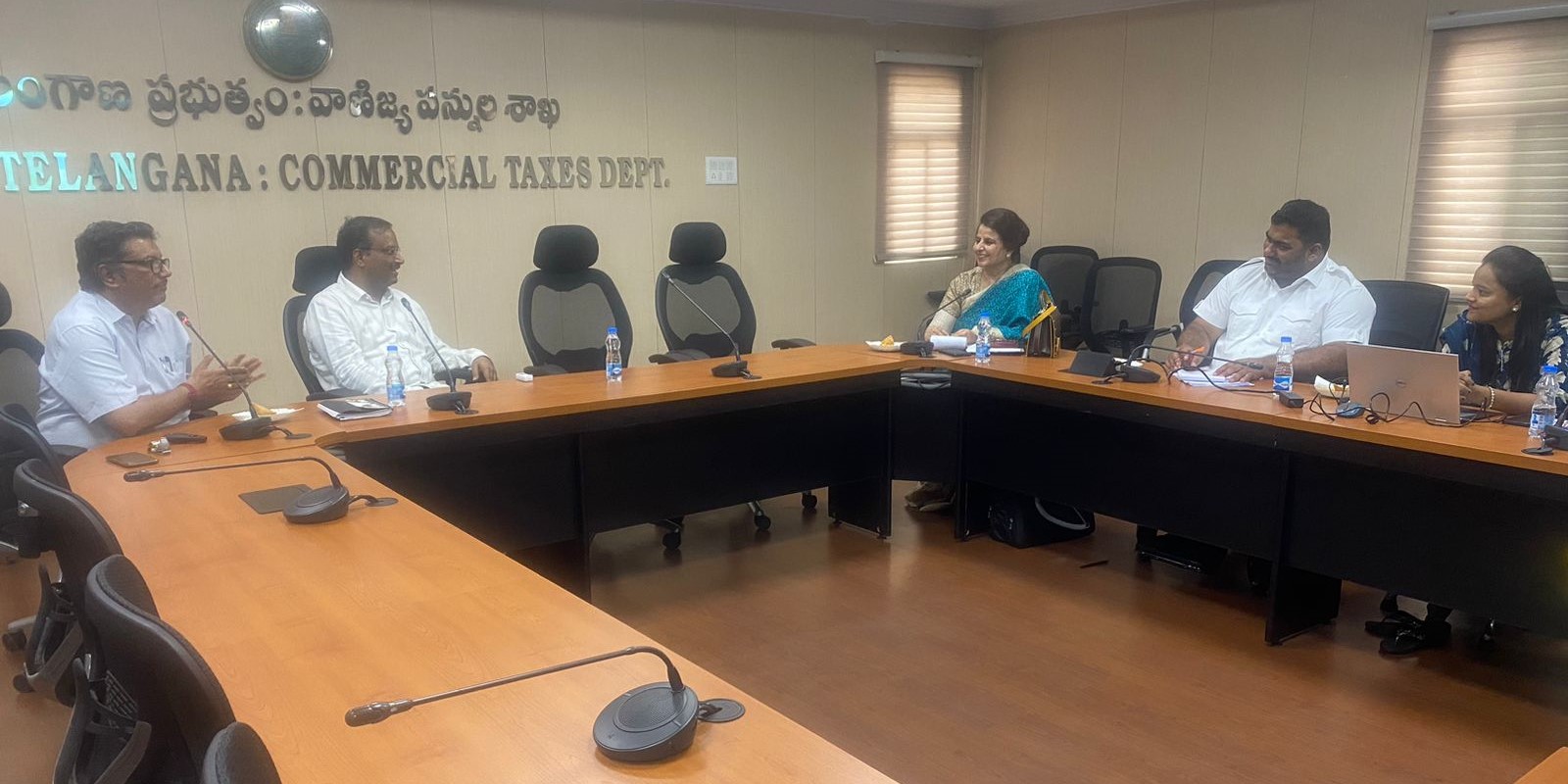 Punjab tax sleuths in a meeting with Telangana Taxation team. (Supplied) Punjab taxation
