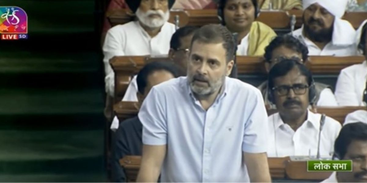 Rahul Gandhi speaking in Lok Sabha. (Screengrab) Rahul Gandhi speech Lok Sabha