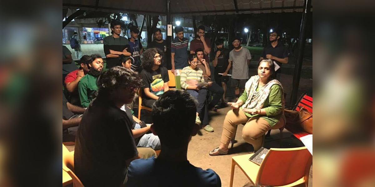 Teesta Setalvad on the IISc campus in Bengaluru on Wednesday, 16 August, 2023.