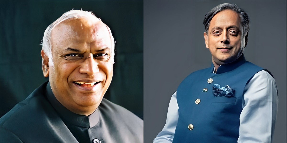 Tharoor and Kharge File photos of Mallikarjun Kharge and Shashi Tharoor.