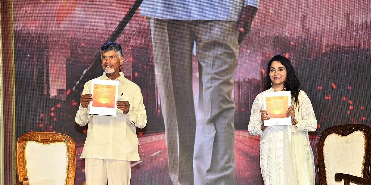Vision 2047 TDP chief N Chandrababu Naidu releases the party's Vision 2047 document on Tuesday, 15 August,