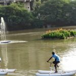 Water cycles being used to clean the lake