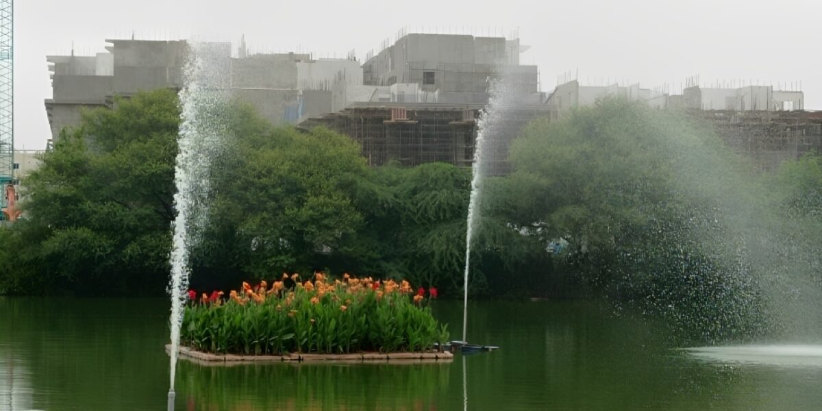 Water cycles are being used to keep the Neknampur lake clean. (Supplied) Water cycles are being used to keep the Neknampur lake clean.