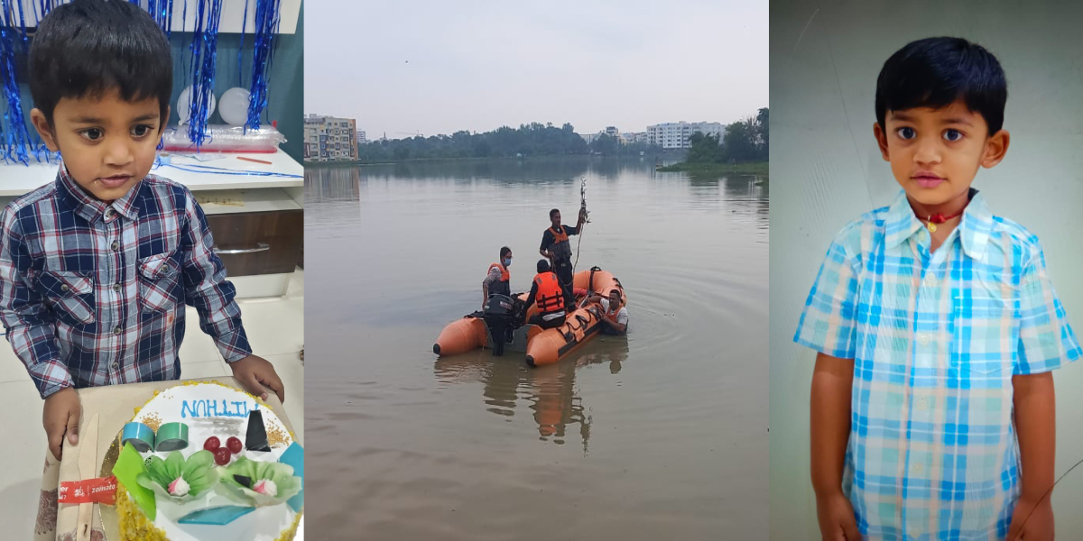 4 year old Mithun Reddy die after falling in open drain in Pragathi Nagar 4 year old Mithun Reddy die after falling in open drain in Pragathi Nagar