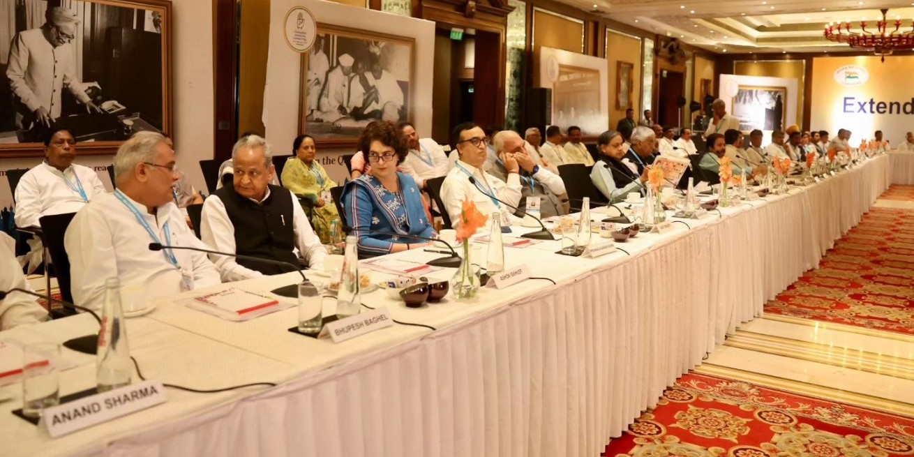 An image from the Congress CWC meeting in Hyderabad. (X) Congress Sanatana Dharma