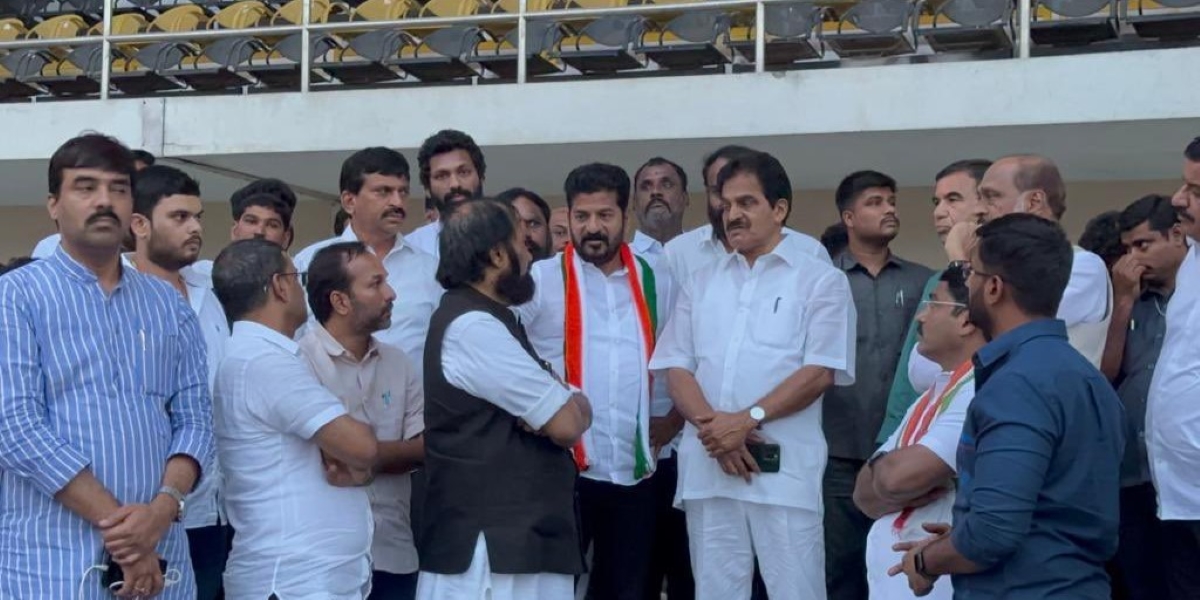 Congress CWC preparations Congress leaders survey CWC meeting preparations in Hyderabad on Wednesday, 6 September, 2023.