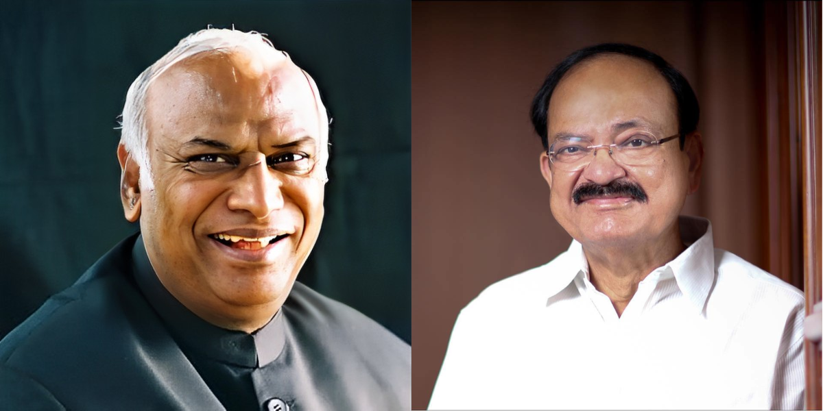 Mallikarjun Kharge and M Venkaiah Naidu. (Sourced)