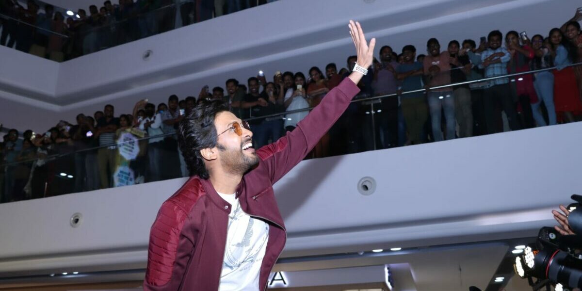 Naveen Polishetty greeting his fans Naveen Polishetty greeting his fans