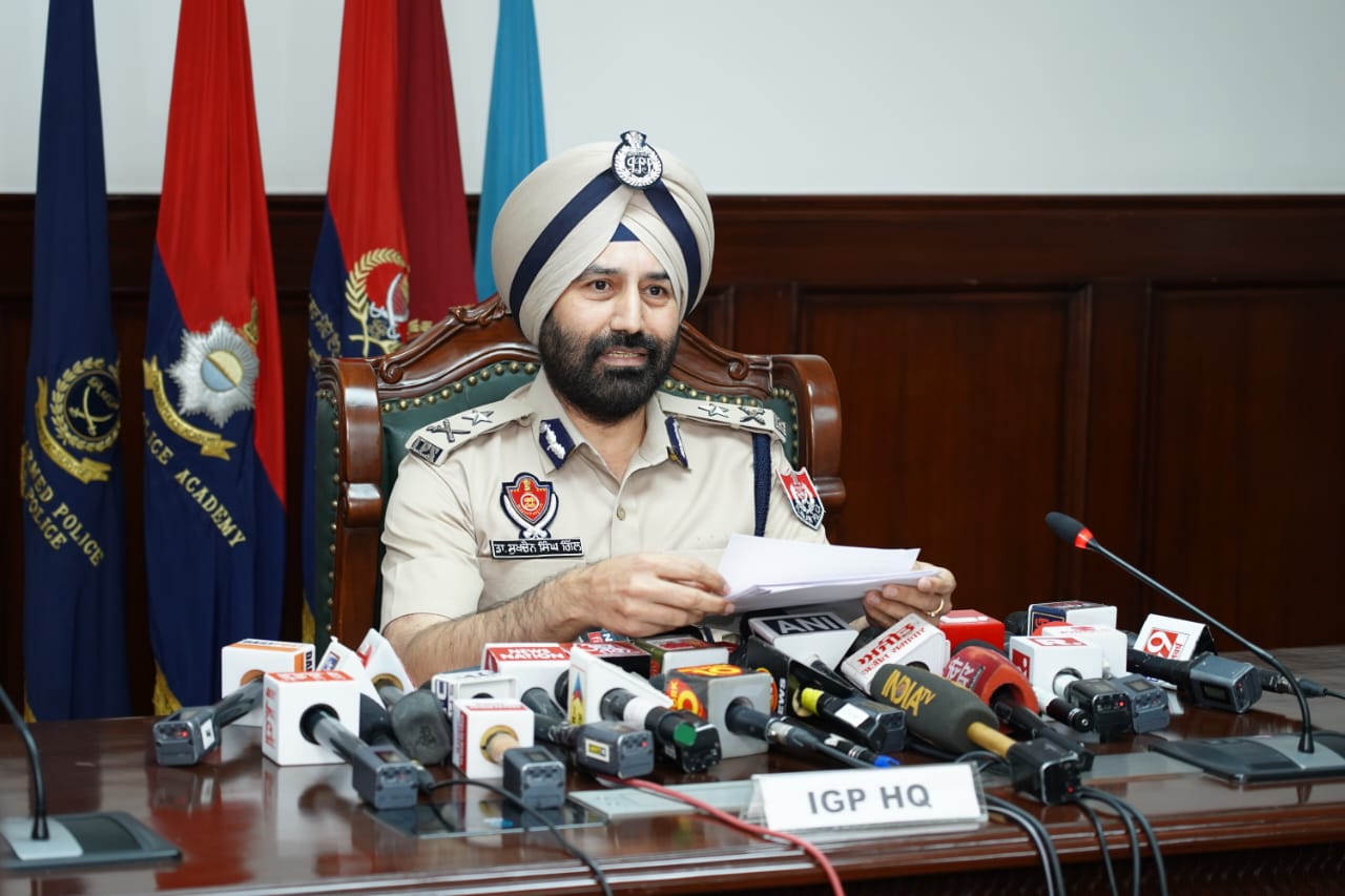 IGP Sukhchain Singh Gill addressing the media. (Supplied)
