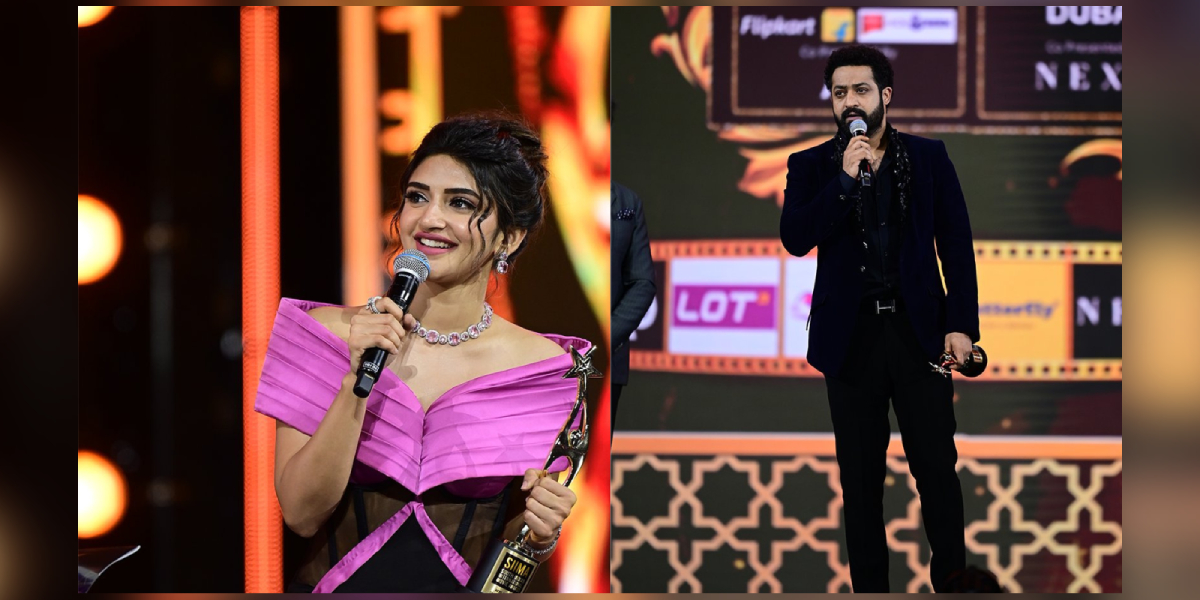 Sreeleela and Jr NTR at the SIIMA Awards 2023 Sreeleela and Jr NTR at the SIIMA Awards 2023