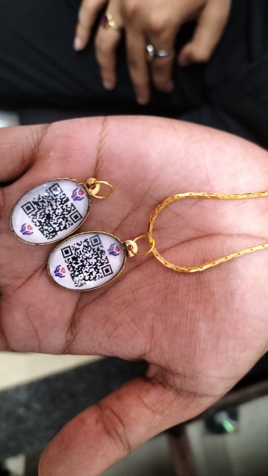 QR code3 QR code pendants to trace your loved ones. (Supplied)
