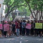 EFLU students take out a march during the protest for SPARSH committee