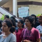 EFLU students take out a march during the protest for SPARSH committee