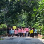 EFLU students take out a march during the protest
