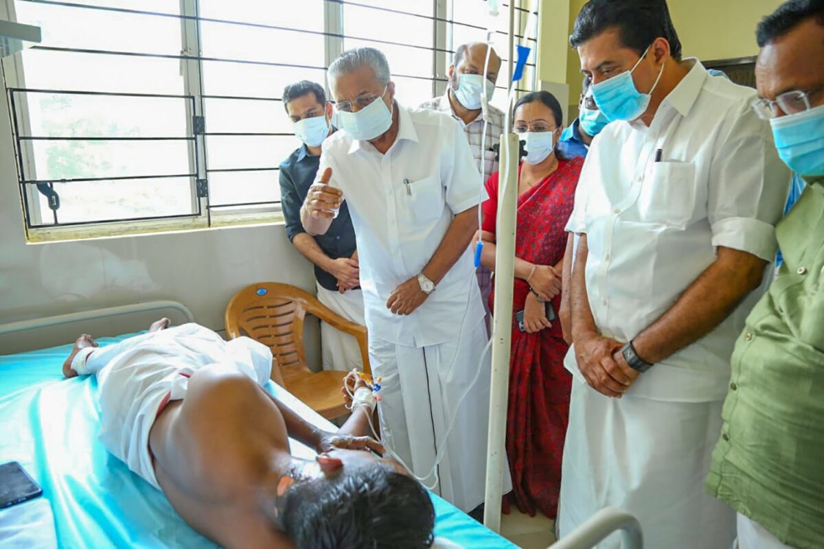 CM Pinarayi Vijayan meeting the blast victims