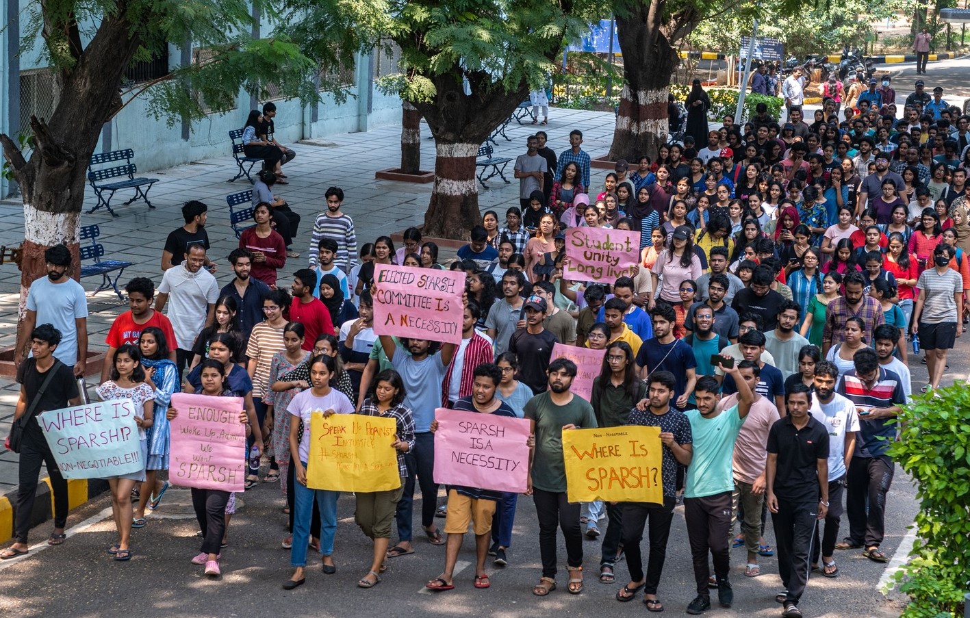 EFLU students protest enters 24 hours as demands for reconstitution of anti-sexual harassment committee amplifies EFLU students protest enters 24 hours as demands for reconstitution of anti-sexual harassment committee amplifies