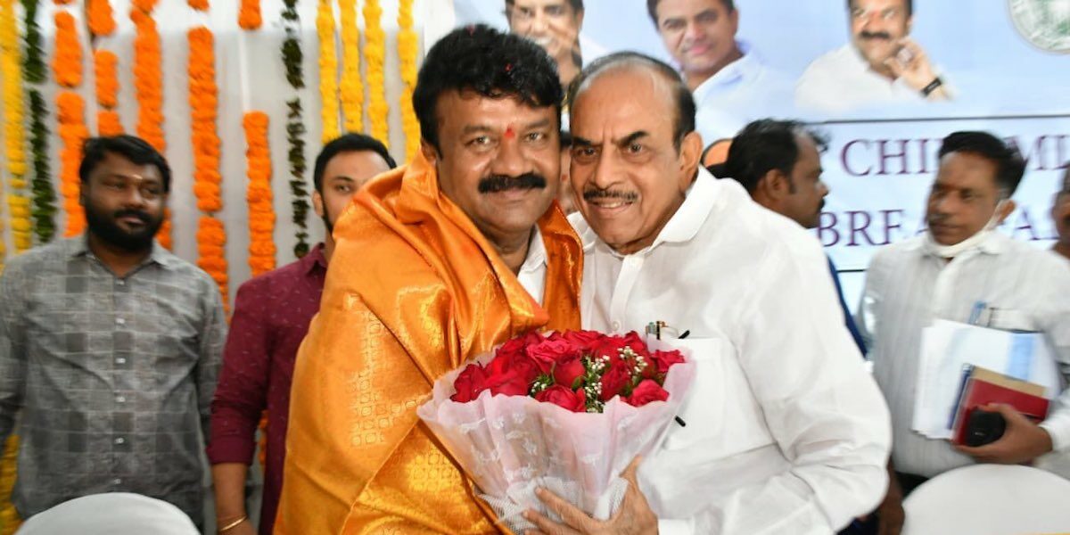 Telangana Home Minister Mahmood Ali with Minister Talasani Srinivas Yadav