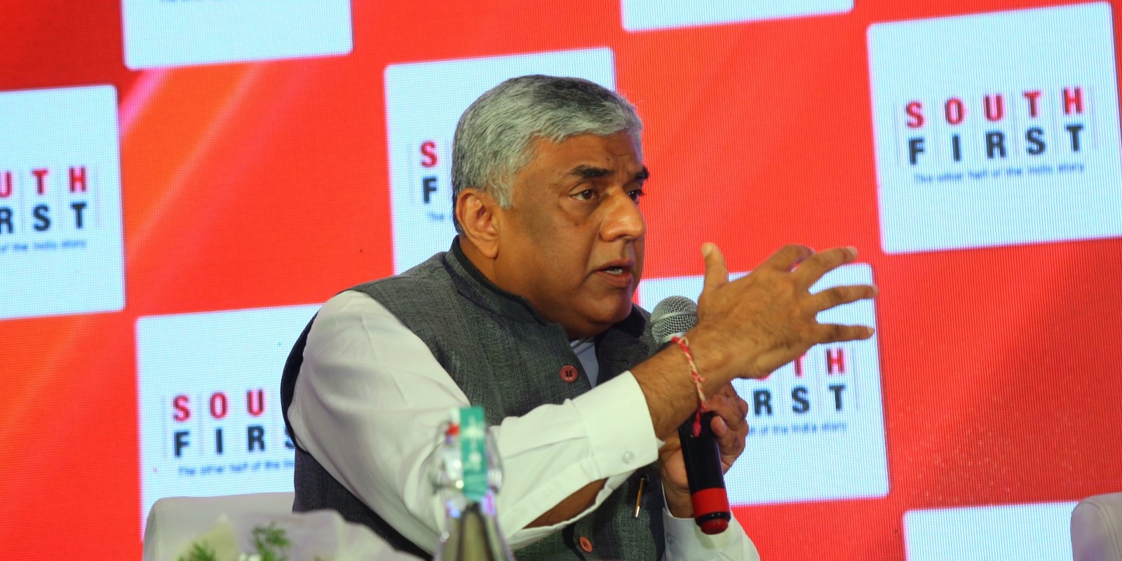 Karnataka Planning Board VC Prof MV Rajeev Gowda 02 Karnataka Planning Board VC Prof MV Rajeev Gowda speaks during Dakshin Dialogues 2023 in Bengaluru on Saturday, 7 October, 2023.