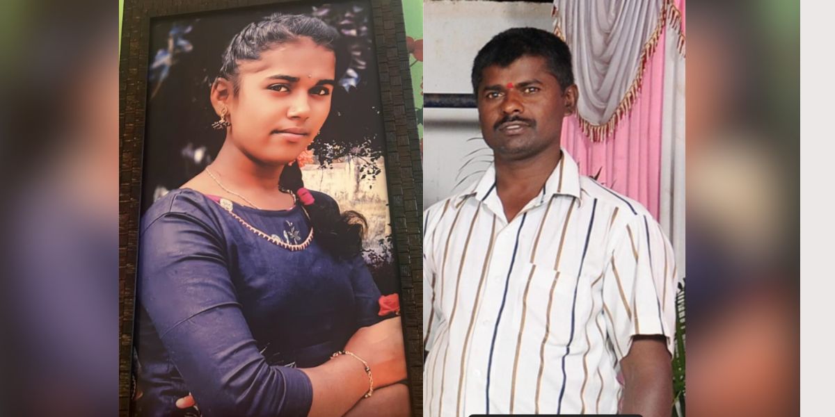 Kavana and her father Manjunath, who killed her. (Supplied) Karnataka honour killing