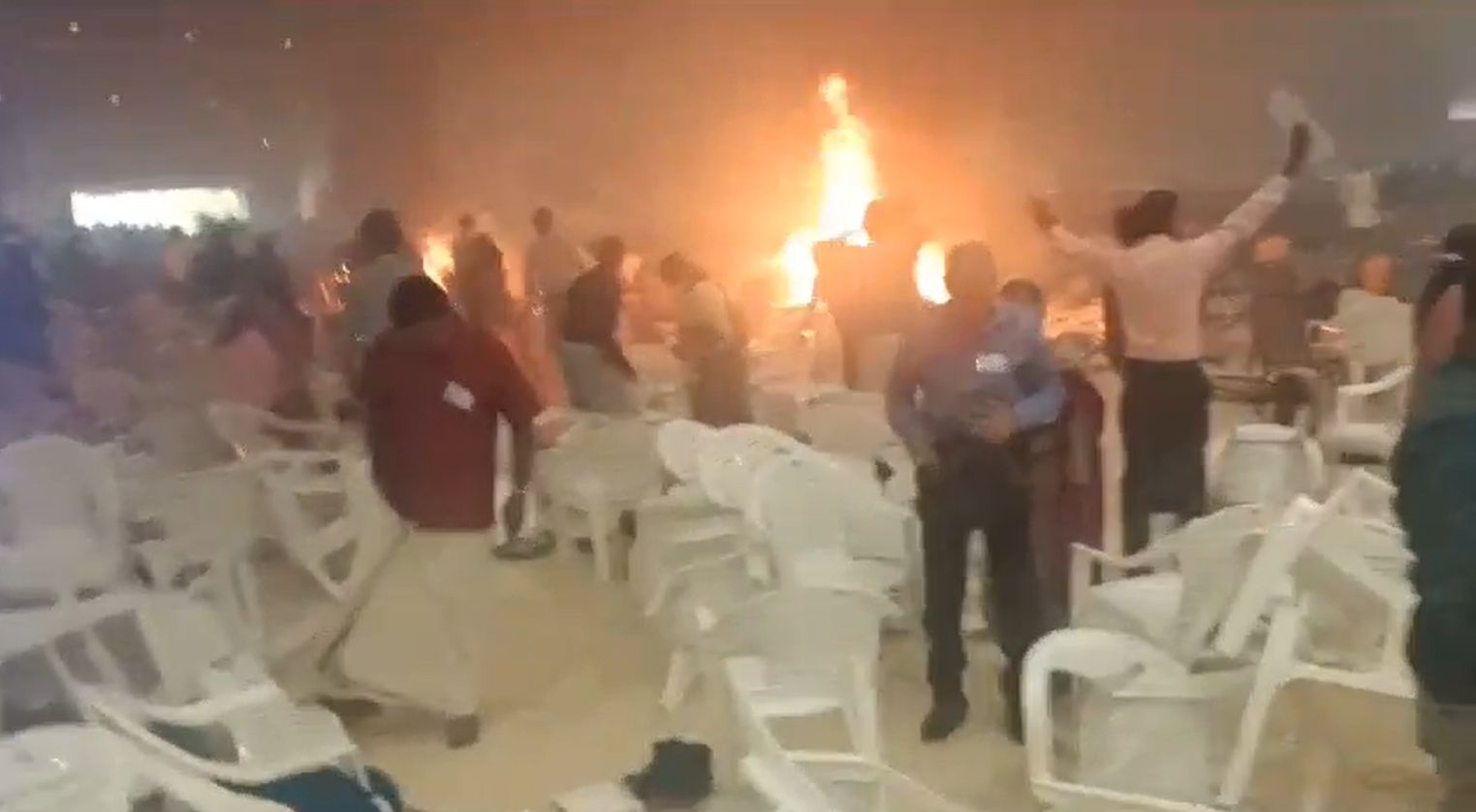 Screengrab from a video of the aftermath of the Kalamassery blasts in Kerala on 29 October, 2023.