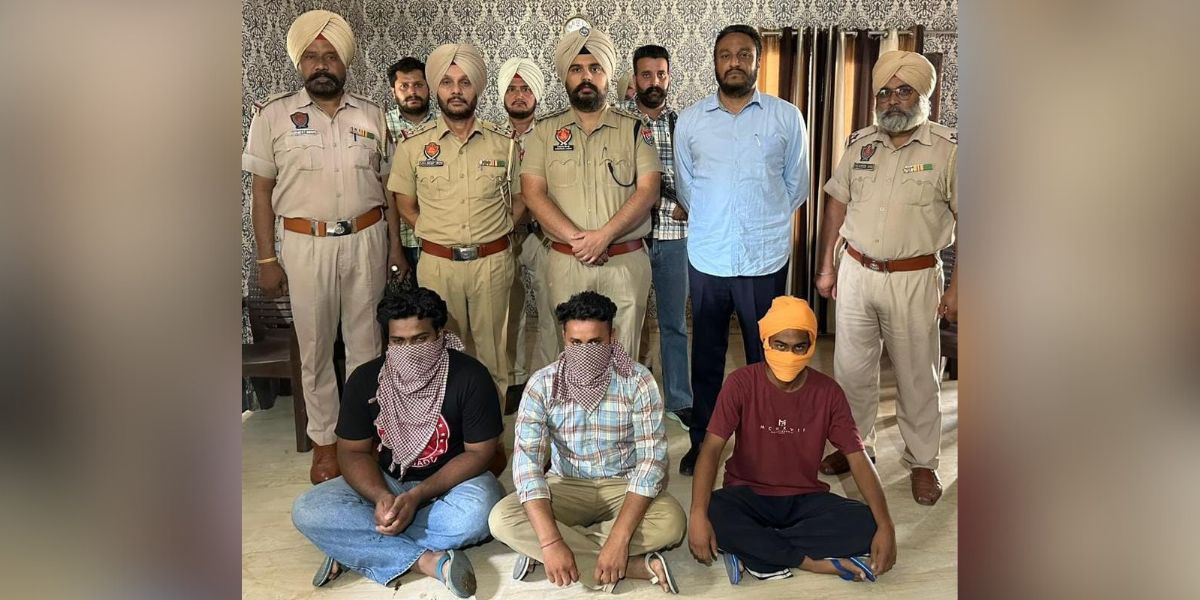 Police with the arrested people. (Supplied) Operatives of Happy arrested