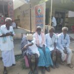 R Kistaih (third from left) and other elderly men of Ensanpalle village