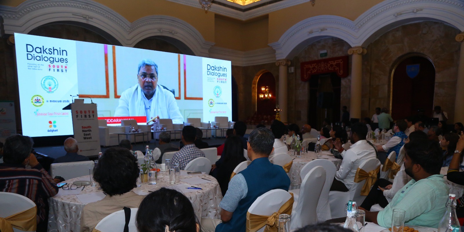 Siddaramaiah at Dakshin Dialogues 2023 Karnataka Chief Minister Siddaramaiah delivers the Dakshin Dialogues 2023 inaugural address in Bengaluru on Saturday, 7 October, 2023.
