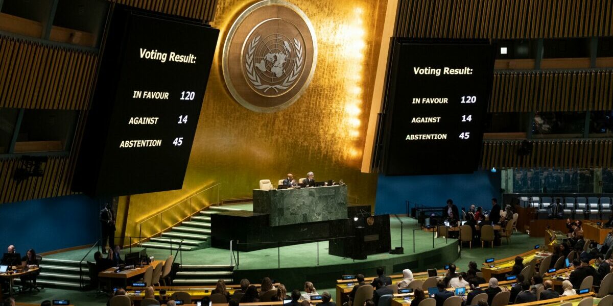 UNGA voting on the resolution on Israel-Hamas conflict