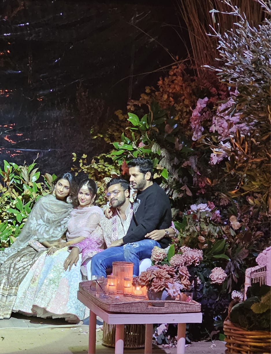 Acor Nithiin with his wife Shalini at the wedding festivities