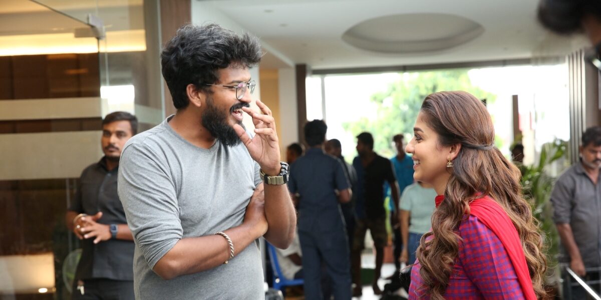 Director Nilesh Krishnaa and Nayanatara on the sets of Annapoorani