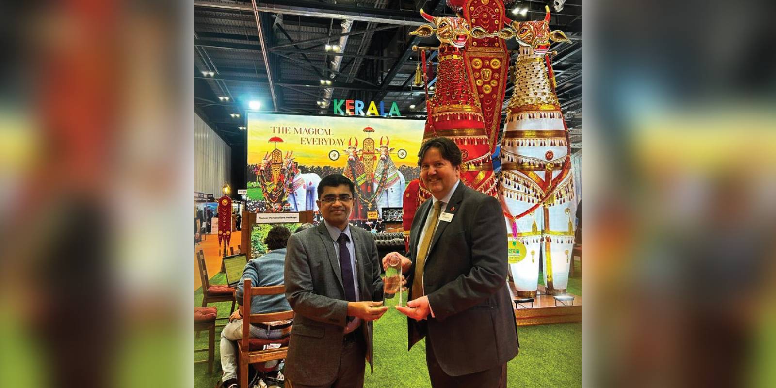 State Tourism Secretary K Biju recieving the award at World Travel Mart in London Kerala tourism world travel mart award