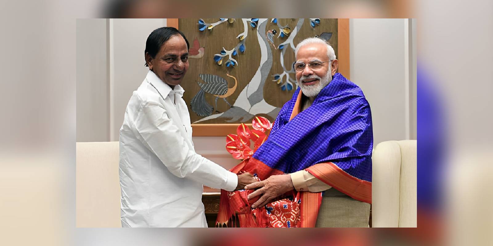 PM Modi with Telangana CM KCR Telangana assembly polls