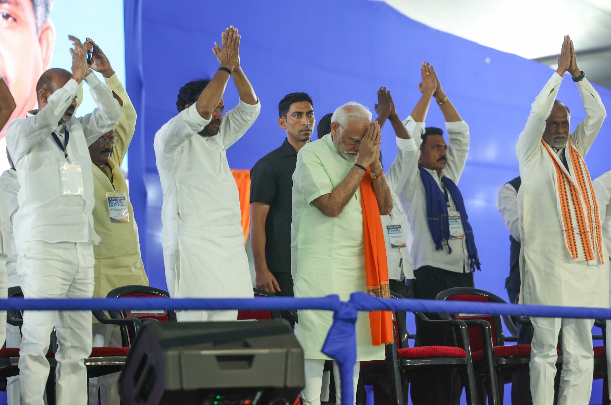 Prime Minister Narendra Modi at the meeting at the Parade Grounds in Secunderabad. Modi in Telangana