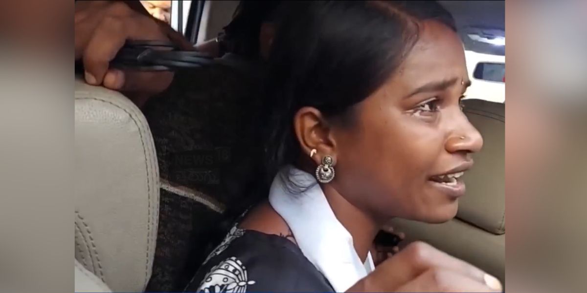 Sirisha narrating the incident to media. (Screenrgrab) Sirisha Kollapur candidate