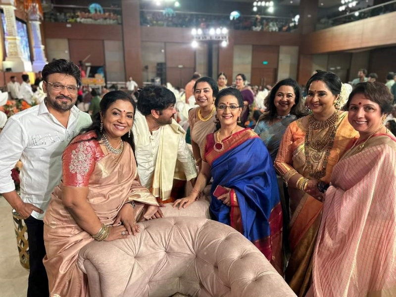 Some of those who were seen at the wedding include Chiranjeevi, Baghyaraj, Suhasini Mani Ratnam, Revathy and Radhika