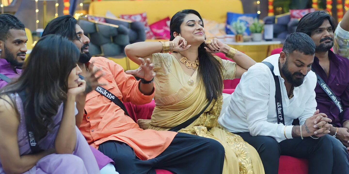 Tanisha Kuppanda with her contestants at the Bigg Boss show season-10