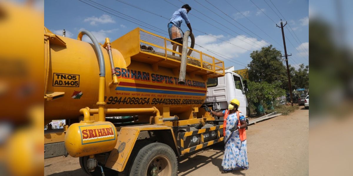 Divya has been a desludging operator and a septic tank lorry owner for a decade. (Supplied) Divya has been a desludging operator and a septic tank lorry owner for a decade. (Supplied)