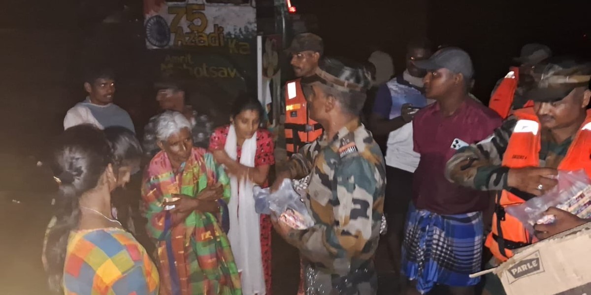 Army rescuing the stranded train passengers