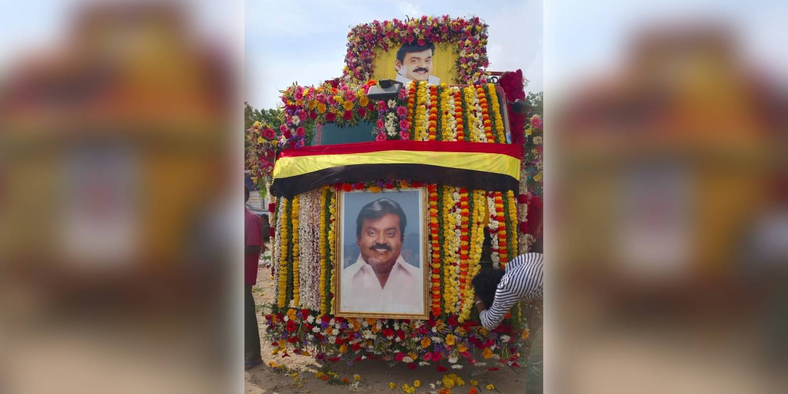 Home paid to Captain Vijayakanth