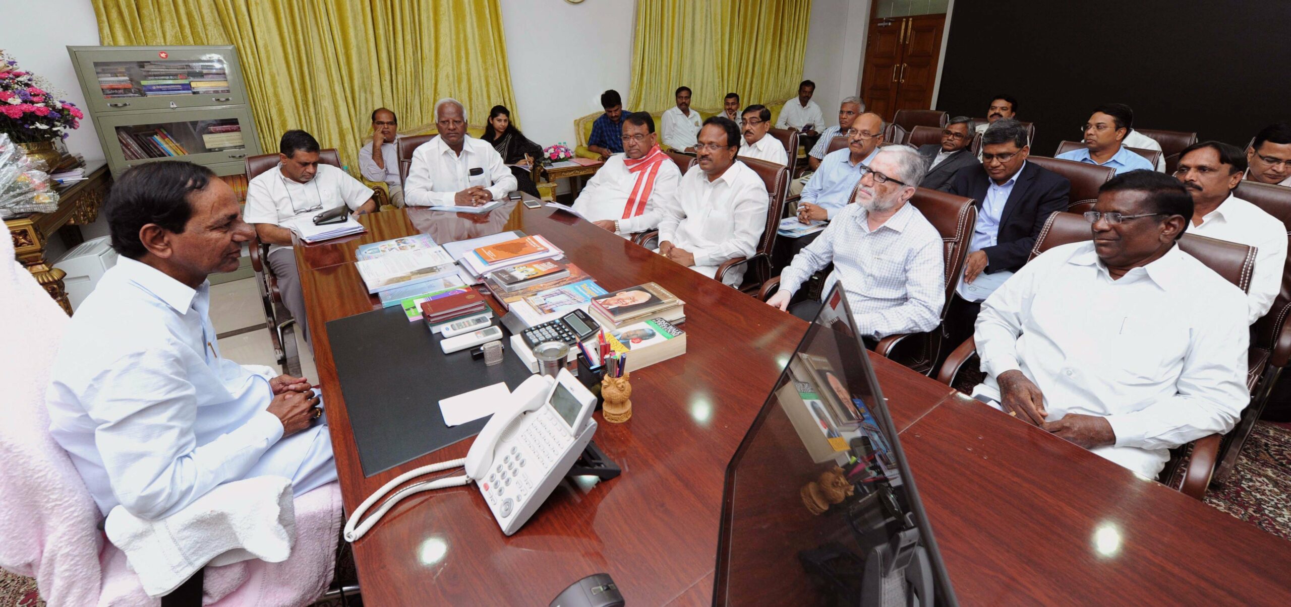 Telangana CM KCR review meeting with the Cabinet Ministers. Telangana CM KCR review meeting with the Cabinet Ministers. (Supplied X)
