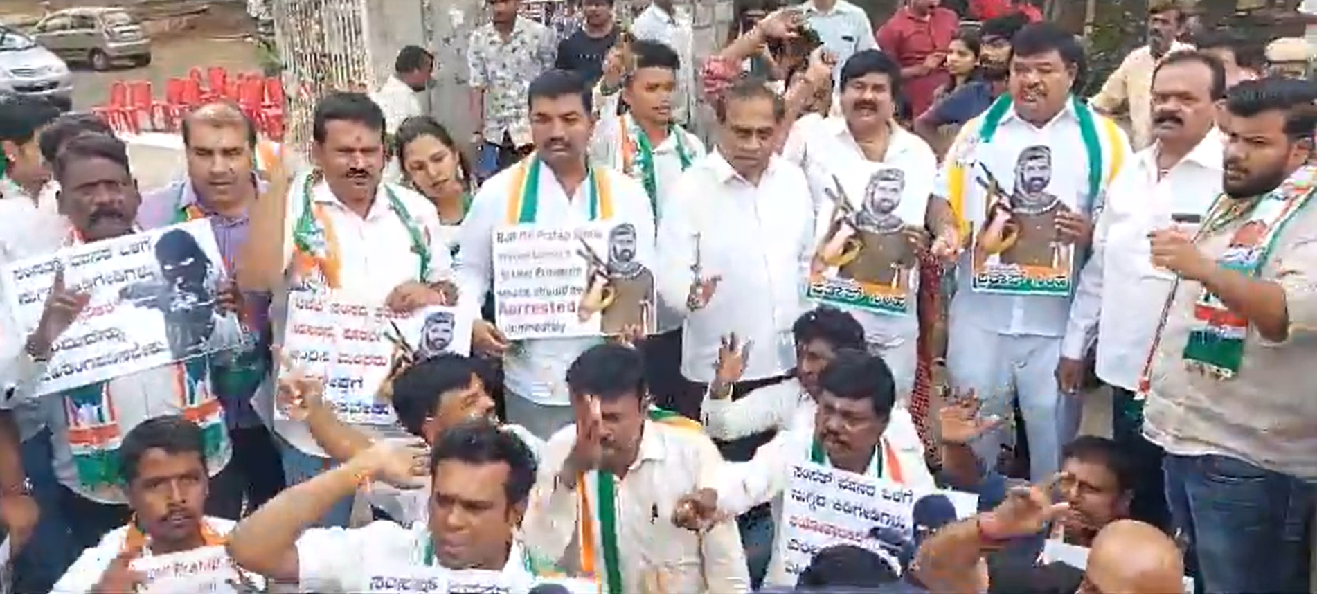 Congress workers protesting in Bengaluru. Congress workers protesting in Bengaluru.