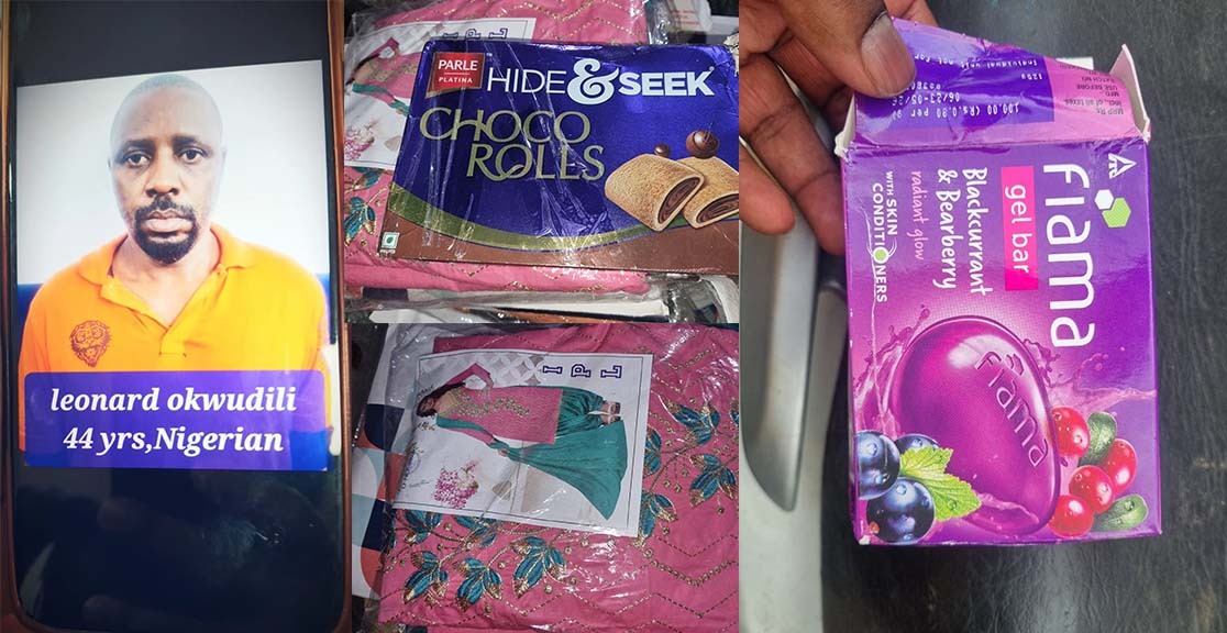 Drug Picture – Featured Image Arrested Nigerian with his seized drug packages