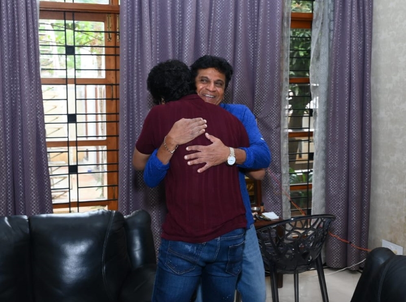 Nani and Shiva Rajkumar hugging each other