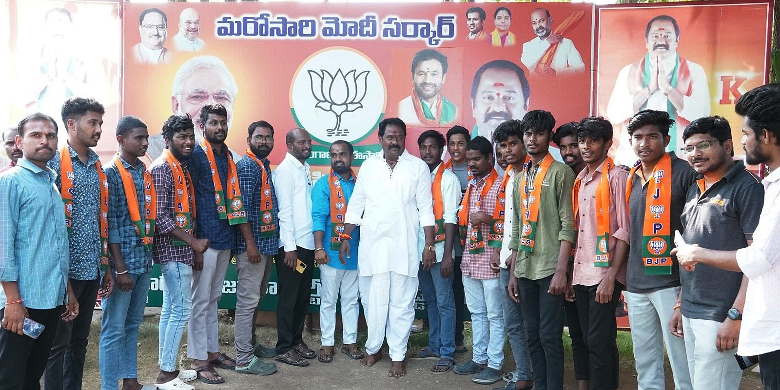 K Venkata Ramana Reddy 2 File photo of K Venkata Ramana Reddy with BJP activists.