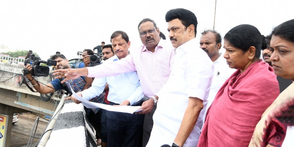 MK Stalin during his visit to Thoothukudi. (X) Tamil nadu rains