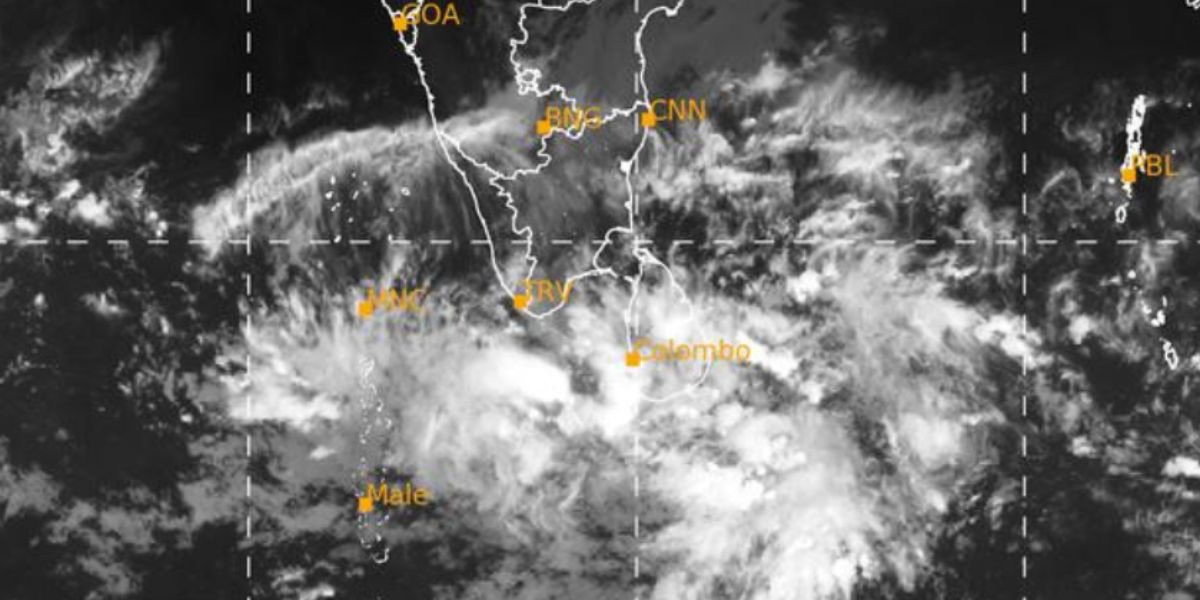 Rain clouds over south Tamil Nadu and Kerala as of 15 December. (IMD) Tamil Nadu rain