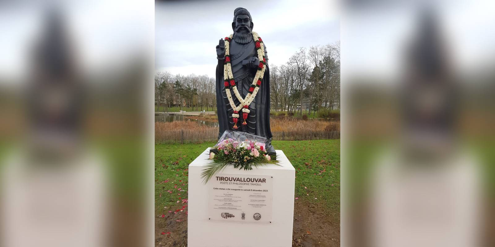 Thiruvalluvar statue in Cergy, France