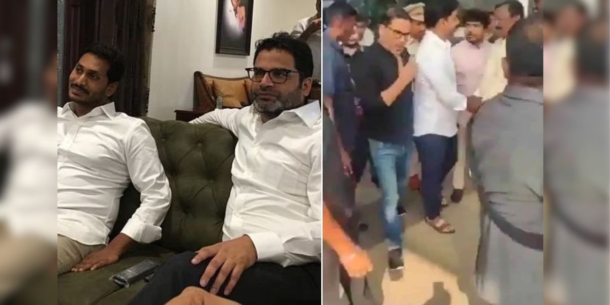 Poll strategist Prashant Kishor with YS Jagan and Nara Lokesh. Poll strategist Prashant Kishor with YS Jagan and Nara Lokesh.